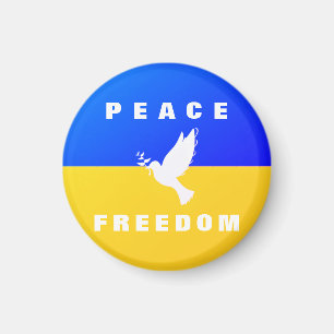 Ukraina Flagga Magnet Support Peace Dove - Frihet