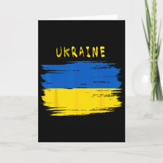 Ukraina Flagga Med Penseldrag Stil Kort