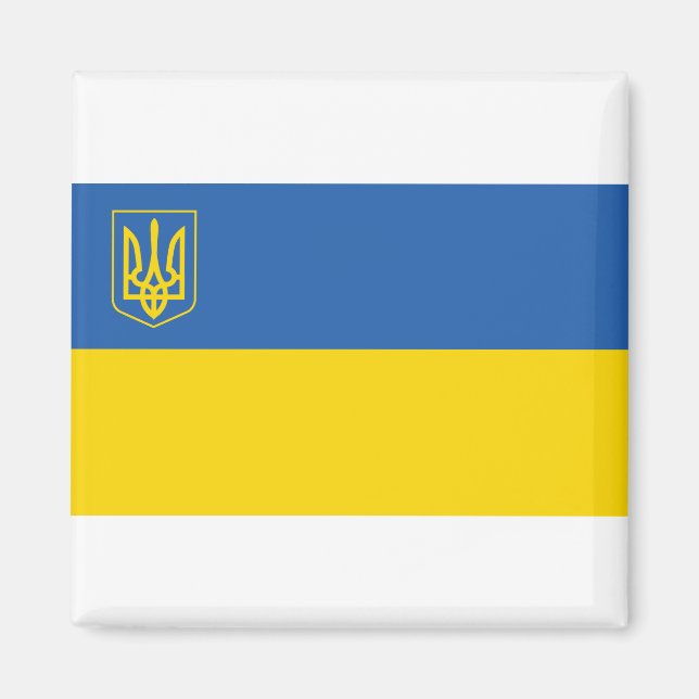 Ukraina-Flagga-med-Trident Magnet (Framsidan)