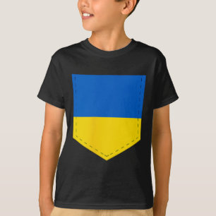 Ukraina Flagga Med Tryckt Ukrainsk Flagga Fick T Shirt