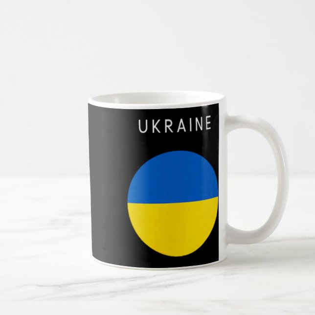 Ukraina Flagga - Minimalistiskt Minne Världsresa L Kaffemugg (Höger)