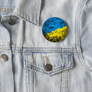 Ukraina flagga mosaic knapp