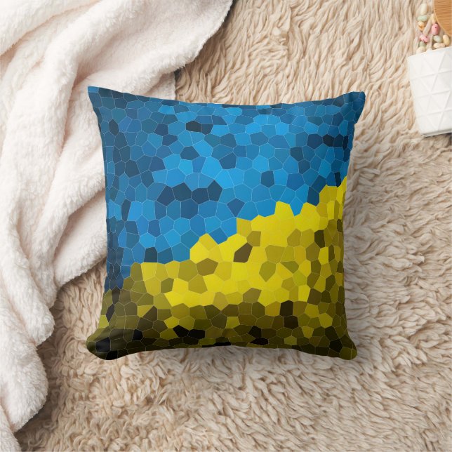 Ukraina flagga mosaic kudde (Filt)