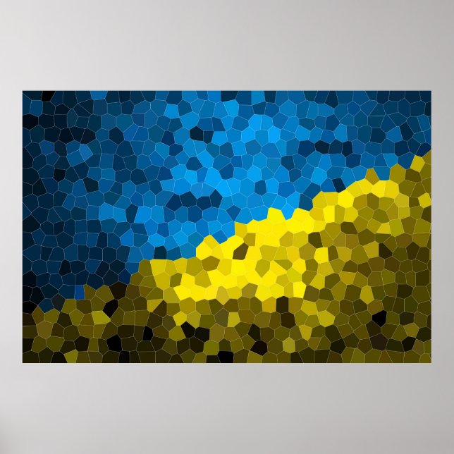 Ukraina flagga mosaic poster (Framsidan)