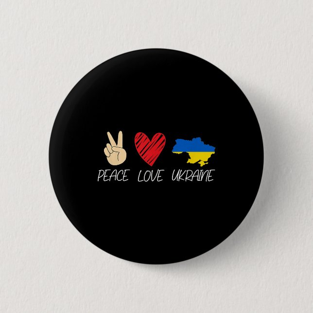Ukraina Flagga mot Krig Solidaritet Knapp (Framsida)