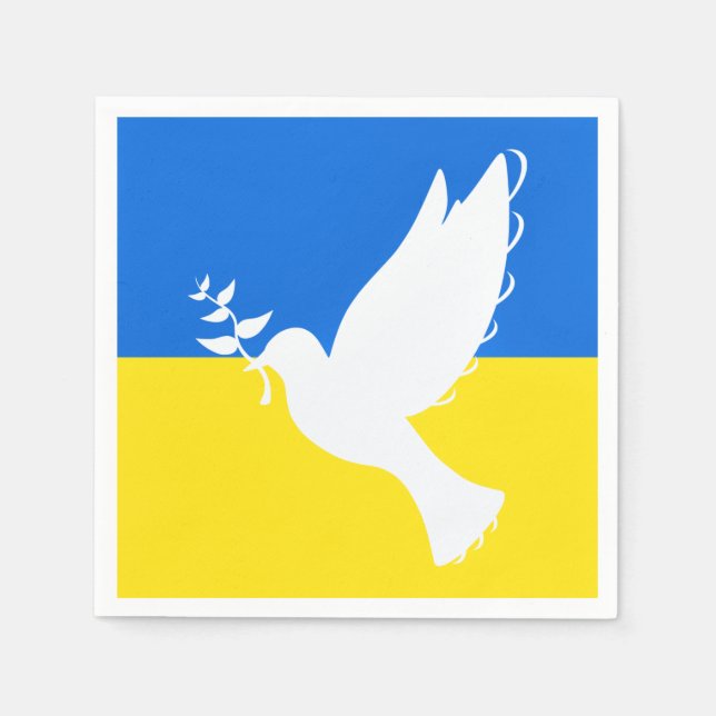 Ukraina Flagga Napkins Peace Dove - Frihet Pappersservett (Framsidan)