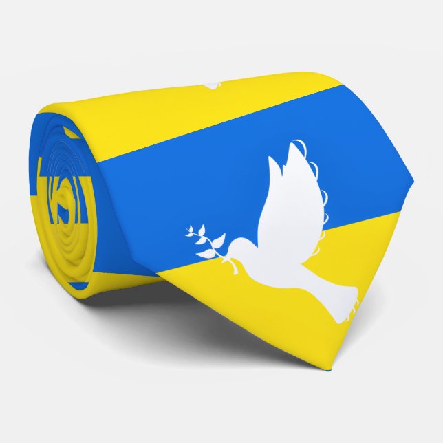 Ukraina Flagga Neck Tie Dove of Peace - Freedom Slips (Rullad)
