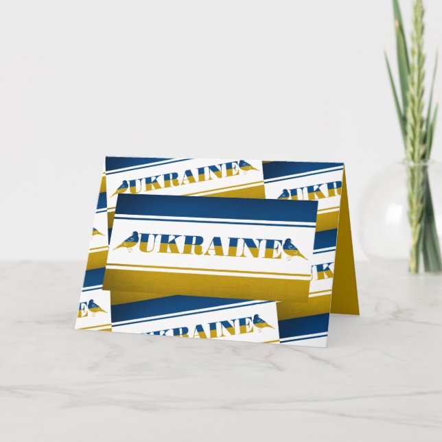 Ukraina Flagga, Nightingale Birds Kort (Framsida)