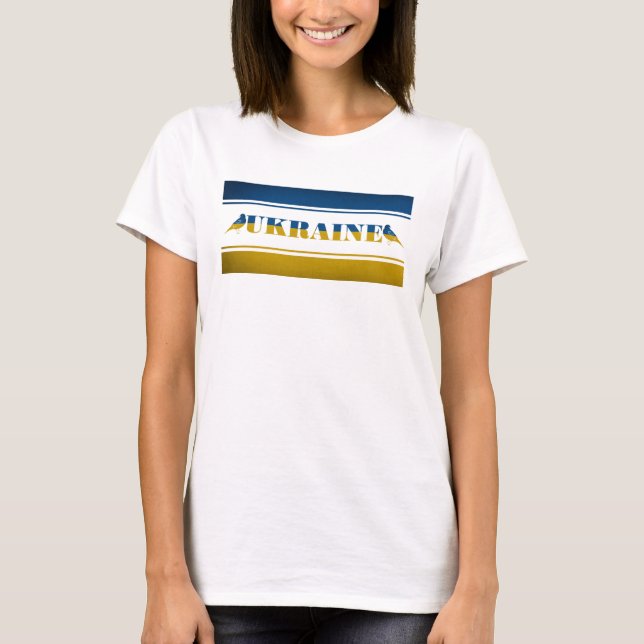 Ukraina Flagga, Nightingale Birds T Shirt (Framsida)