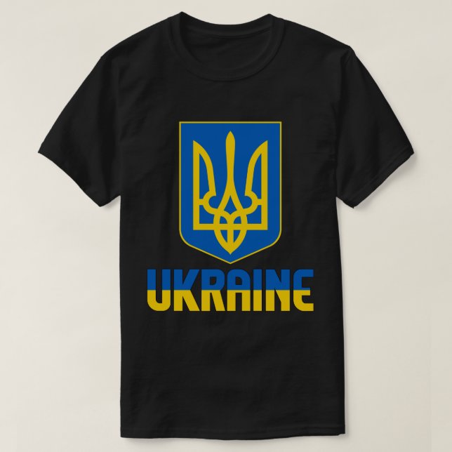 Ukraina Flagga och Jacka av Arm Patriotic T Shirt (Design framsida)