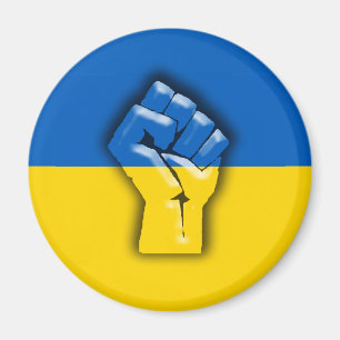 UKRAINA FLAGGA och NÄVE för solidaritet Magnet