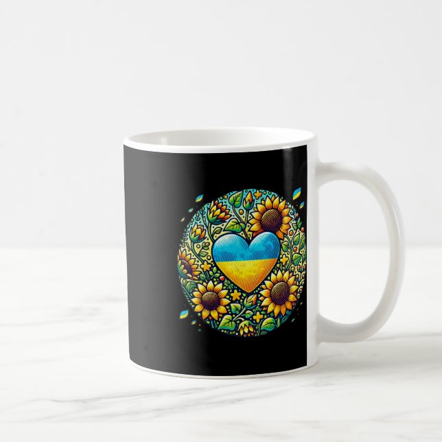 Ukraina Flagga Och Solros Illustration  Kaffemugg (Höger)