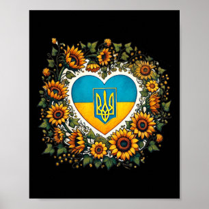 Ukraina Flagga Och Solrosor Illustration 1 Poster