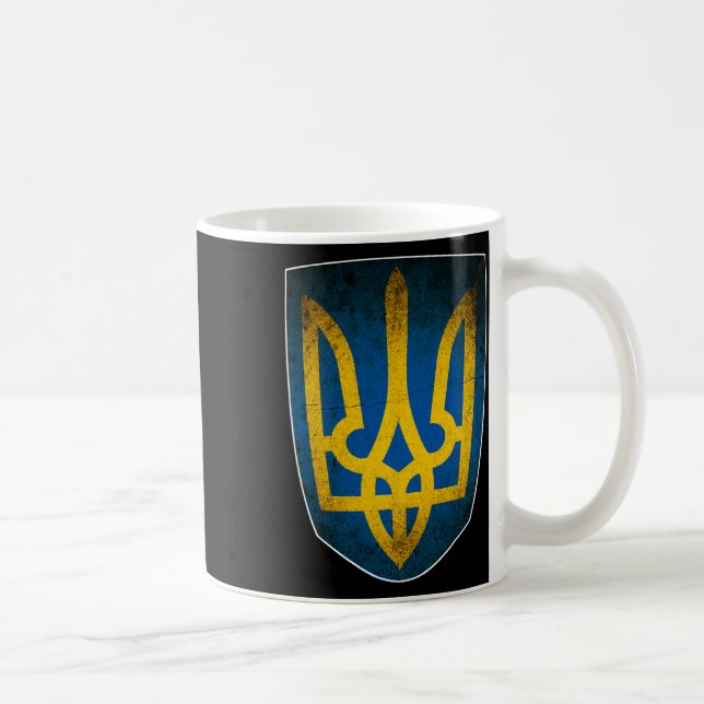 Ukraina Flagga Och Trident Ukrainsk 1  Kaffemugg (Höger)