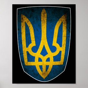 Ukraina Flagga Och Trident Ukrainsk 1 Poster