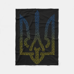 Ukraina Flagga Och Trident Ukrainsk Jag Står Med U Fleecefilt