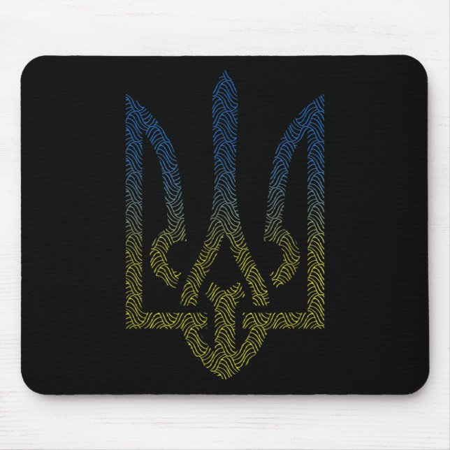 Ukraina Flagga och Trident Ukrainska Musmatta (Framsidan)