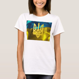 Ukraina flagga och Tryzub Slouchy T skjorta Tee Shirt