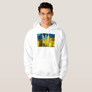 Ukraina flagga och Tryzub tröjaHoodie Munkjacka