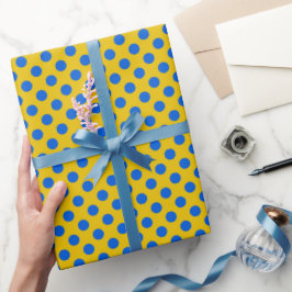 Ukraina Flagga Polka dots Blue and Gult Gift Presentpapper