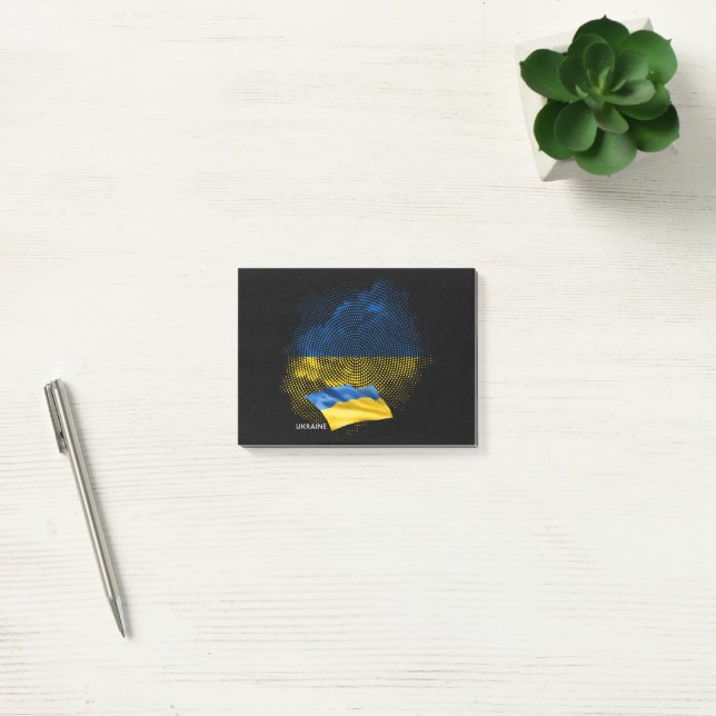 Ukraina flagga post-it block (Kontor)