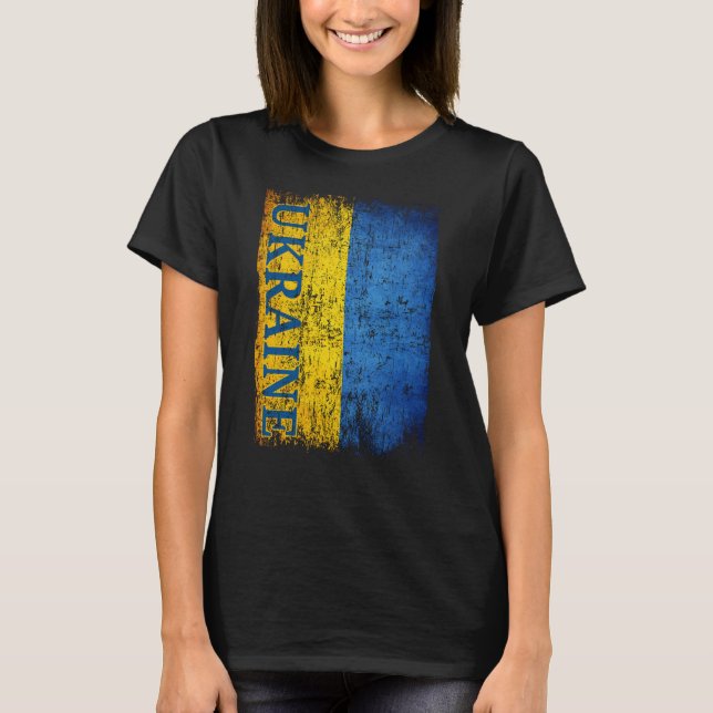 Ukraina Flagga Present Kvinnor Män Barn Ukraina Re T Shirt (Framsida)