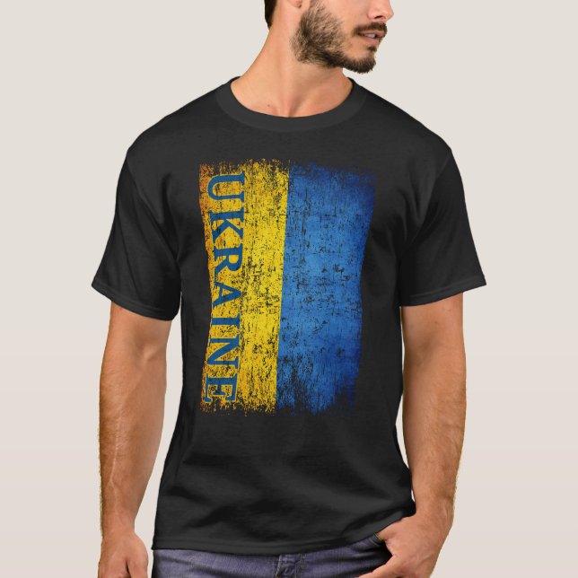 Ukraina Flagga Present Kvinnor Män Barn Ukraina Re T Shirt (Framsida)