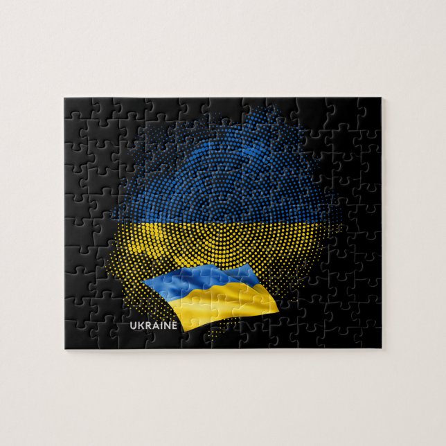 Ukraina flagga pussel (Horisontell)
