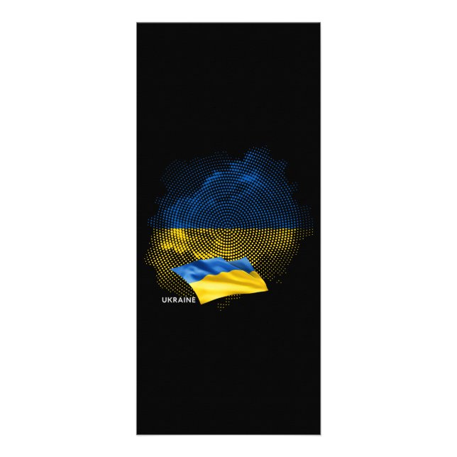 Ukraina flagga reklamkort (Framsidan)