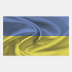 Ukraina Flagga Rektangulärt Klistermärke