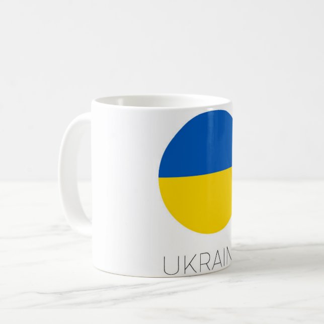 Ukraina Flagga Resa Kaffe Mugg (Framsida vänster)