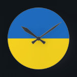 Ukraina Flagga Rund Klocka<br><div class="desc">Ukraina Flagga</div>
