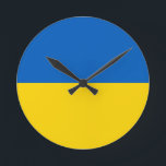Ukraina Flagga Rund Klocka<br><div class="desc">Ukraina Flagga</div>