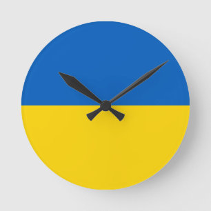Ukraina Flagga Rund Klocka