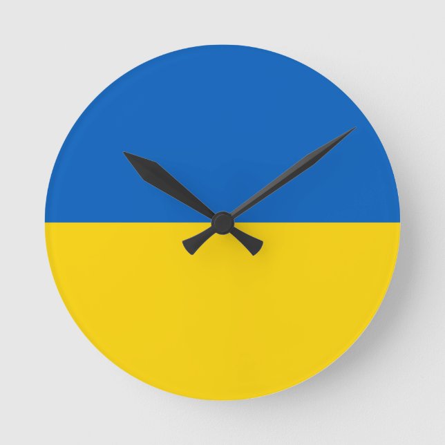 Ukraina Flagga Rund Klocka (Framsida)