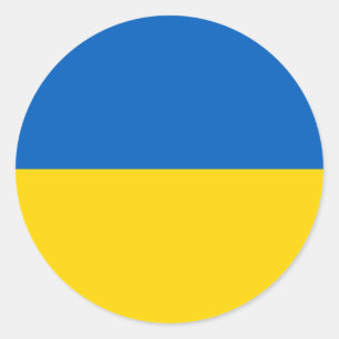 Ukraina Flagga Runt Klistermärke
