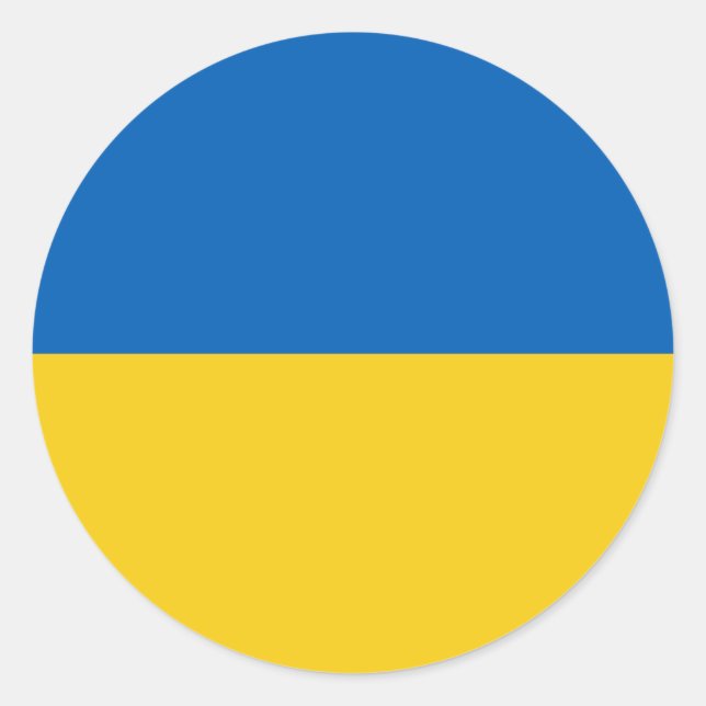 Ukraina Flagga Runt Klistermärke (Framsida)