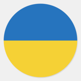 Ukraina Flagga Runt Klistermärke