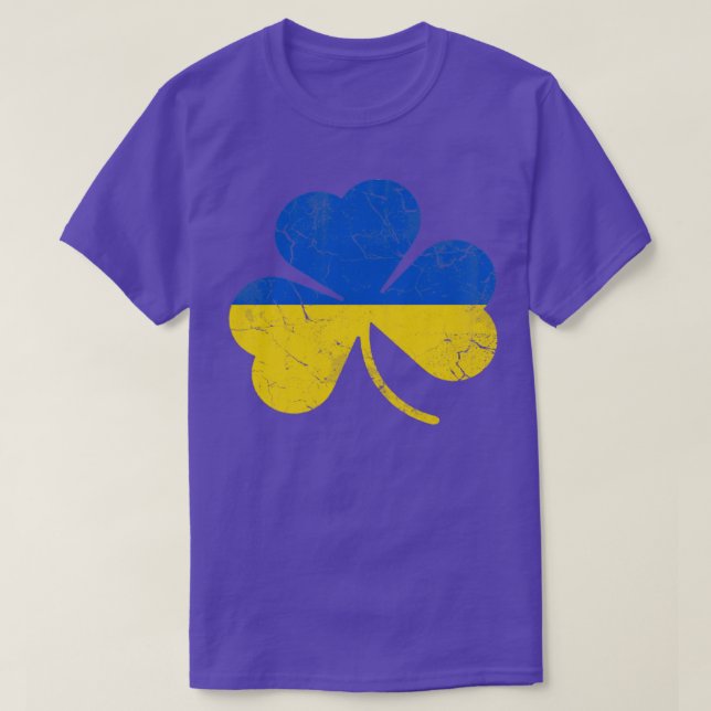 Ukraina Flagga Shamrock St patricks day Irish T Shirt (Design framsida)