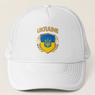 Ukraina Flagga Shield & Emblem Keps