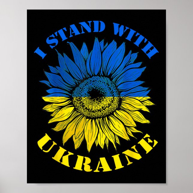 Ukraina Flagga Solros Vintage Tröja Ukrainsk Stöd Poster (Framsidan)