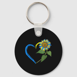 Ukraina Flagga Solros Vintage Ukrainska Älskare Uk Nyckelring