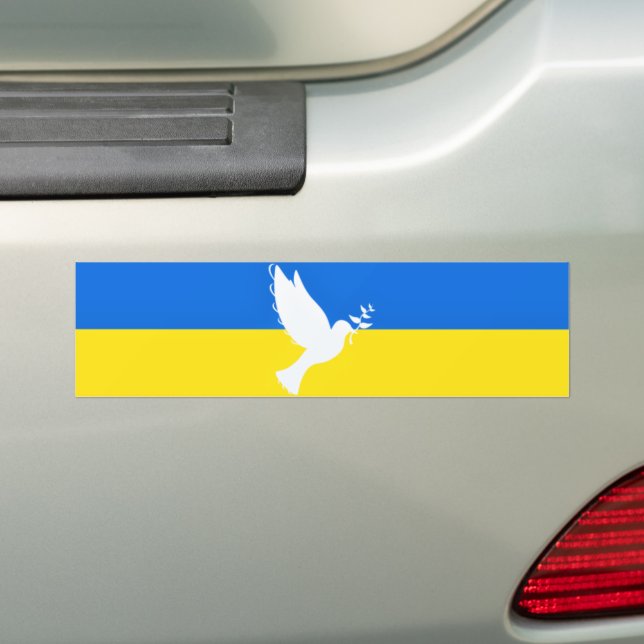 Ukraina Flagga Sticker Dove of Peace - Freedom Bildekal (På Bil)