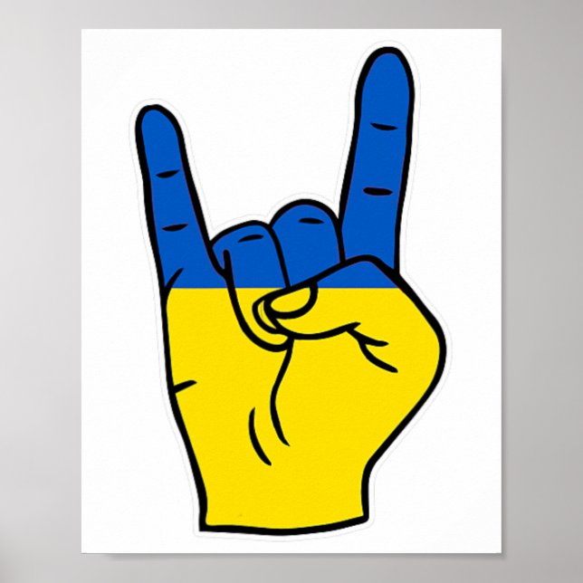 Ukraina Flagga Stolt Ukrainsk Kultur Ukraina Rock Poster (Framsidan)
