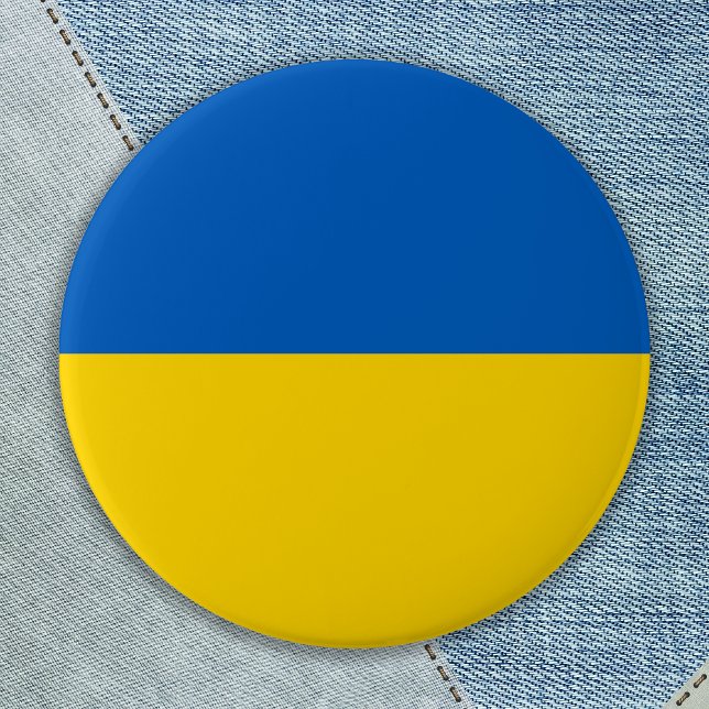 Ukraina Flagga Support Blue Gult Guld Ukraina  Knapp (Skapare uppladdad)