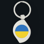 Ukraina Flagga Swirl Silverfärgad Nyckelring<br><div class="desc">Ukraina Flagga</div>