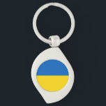Ukraina Flagga Swirl Silverfärgad Nyckelring<br><div class="desc">Ukraina Flagga</div>