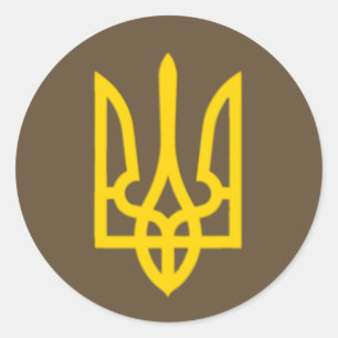 Ukraina Flagga Symbol Volodymyr Zelensky Ukraina Runt Klistermärke