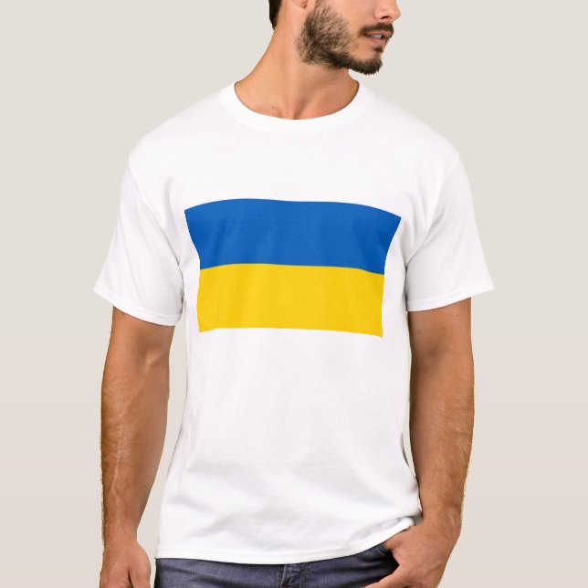 Ukraina Flagga T Shirt (Framsida)