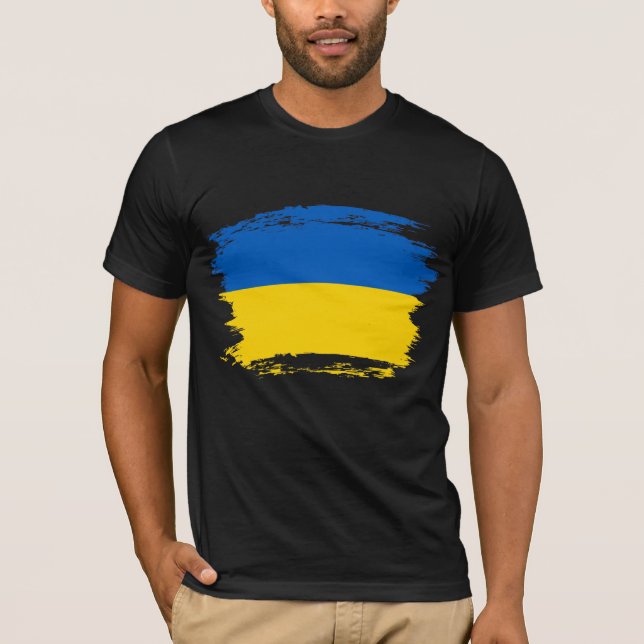 Ukraina flagga T-Shirt (Framsida)